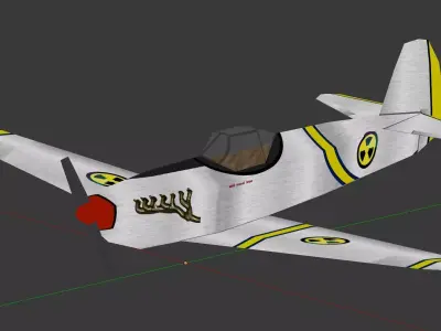 Apocalyptic Fighter Plane Free low-poly 3D model