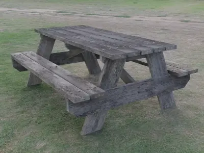 Old Picnic Table Free 3D model