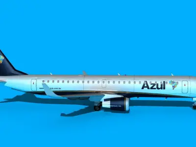 Embraer Emb-190 Azul 3D model