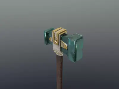 Hammer - Adamantite Low-poly 3D model
