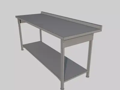 Steel Table Free low-poly 3D model