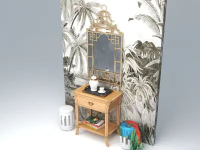 BAMBOO BEDSIDE TABLE 3D model