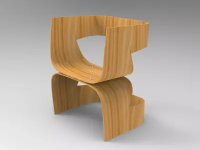 Endustrial Chair Low-poly 3D model