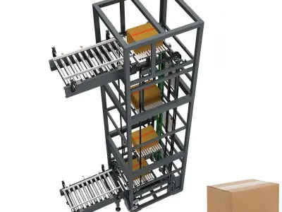 Continuous Vertical Conveyor or Z type lifter chain hoist System 3D model