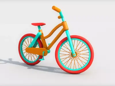 Cartoon bicycle 3D model
