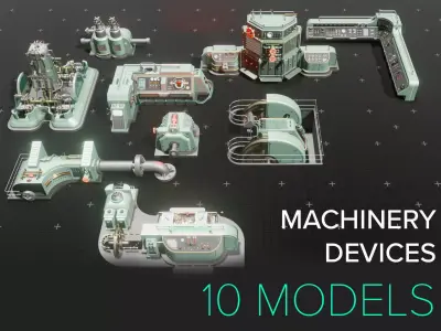 Dieselpunk Machinery Devices  3D model