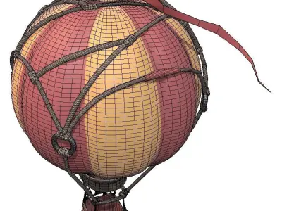 HotAirBalloon hot air balloon Low-poly 3D model