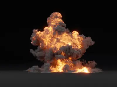 3D Oil Explosion Long Animation 3D model