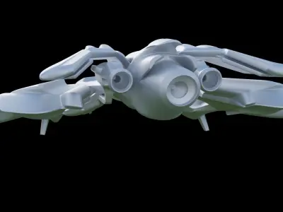 Stylized Space Ship 3D model