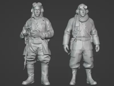 WWI Pilot High-Detail 3D Printable STL Models 3D print model