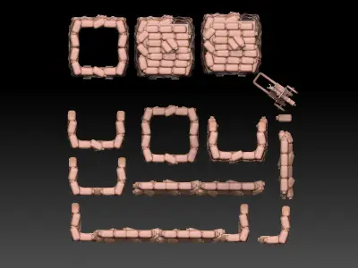 Sandbag Fortifications ROYALTY FREE VERSION 3D print model purchase