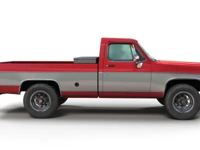 4x4 american pickup truck Low-poly 3D model