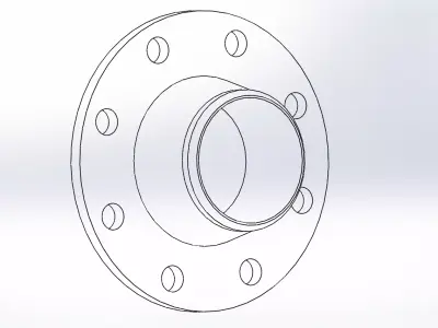 ANSI B16 5 Weld Neck Flange Class 150 05 to 24 NPS 3D model