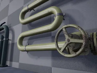 Modular Pipes Low-poly 3D model Low-poly