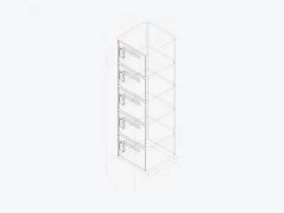 Locker - Plastic - Locka - Classic - Five Tier Low-poly 3D model