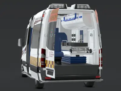 SCDF Mercedes benz Sprinter Emergency Ambulance 3D model