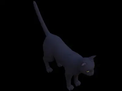 Black Cat  Low-poly 3D model