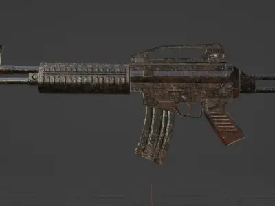 Senapan Serbu 2 low poly gun  Low-poly 3D model