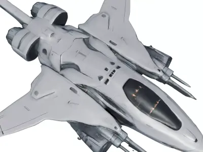 Quantum Raptor Spaceship Lowpoly GameReady Low-poly 3D model