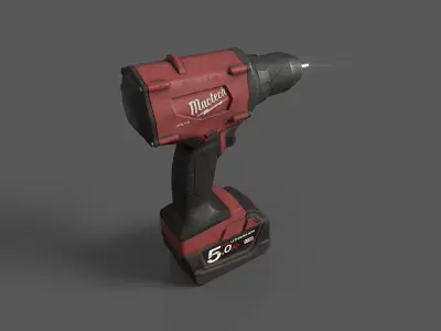 cordless screwdriver Low-poly 3D model