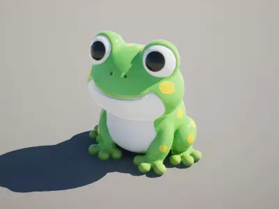 Cute Frog Toy Low-poly 3D model
