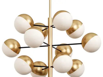  Brass Globe Sputnik Chandelier  3D model