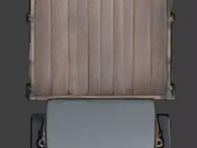 Vintage Industrial Steam Era Flatbed Truck 3D Model Low-poly 3D model