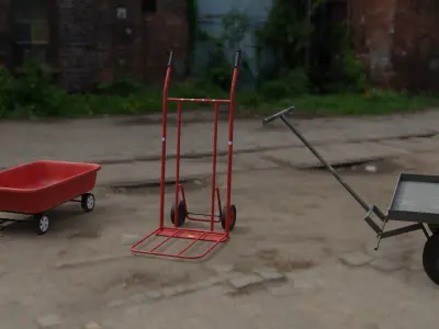 trolley asset pack Low-poly 3D model