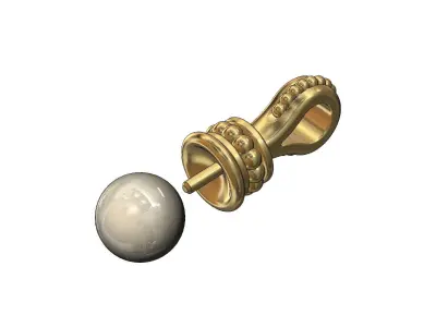 Beaded 6mm pearl pendant and charm 3D print model