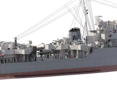 WW2 BRITISH NAVY SMALL DESTROYER 3D model