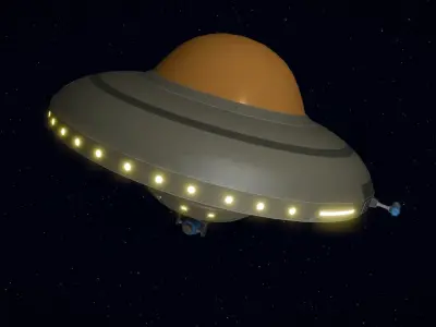 UFO Battleship Free low-poly 3D model