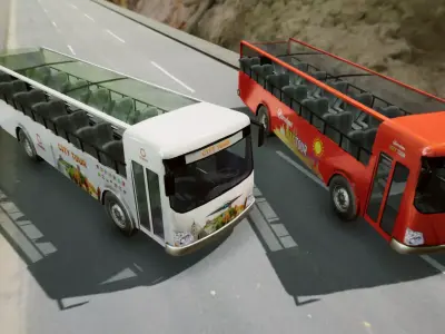 City Tour Bus Low-poly 3D model