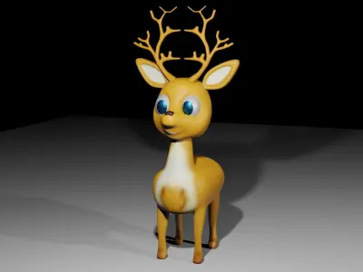 deer little  low - poly 3d model  Low-poly 3D model