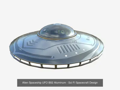 10 Alien Spaceships UFO Collection B Aluminum - Spacecraft 3D Model Pack