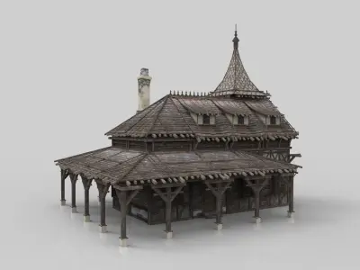 Medieval house fantasy 11 Low-poly 3D model