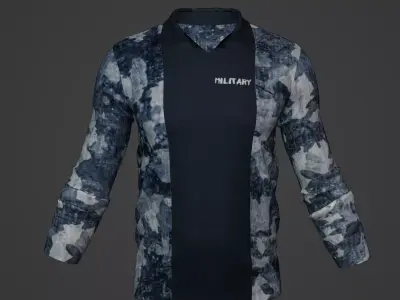 Military Soldier Clothing T-shirt Low-poly 3D model 6