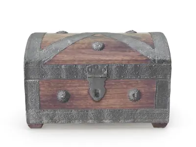 Chest 08 - Low and High Poly Versions Low-poly 3D model