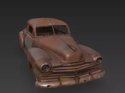 rusted junk car 3D model
