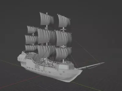 Black pearl Ship 3D model