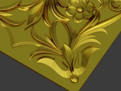 Wood Carving Traditional Bulgarian Art Rectangular 3D print model