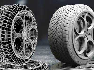 alfaromeo car tyre 3D model