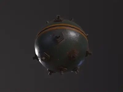 Naval Mine 3D Model Low-poly 3D model