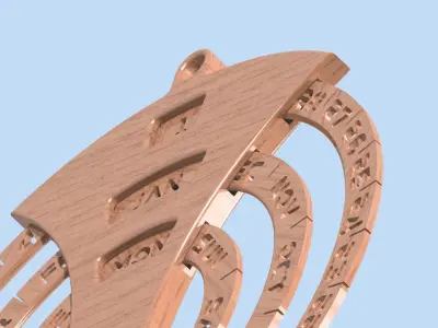 Mechanical timber wall calendar  3D model