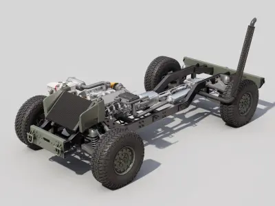 Humvee  military  vehicle  full details  3D model