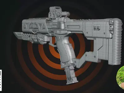 Cyberpunk Tactical SMG - Iron Grey Industrial Black Edition 3D model