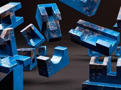 Building Blocks Kit Machined Parts Hard Surface V1 Low-poly 3D model