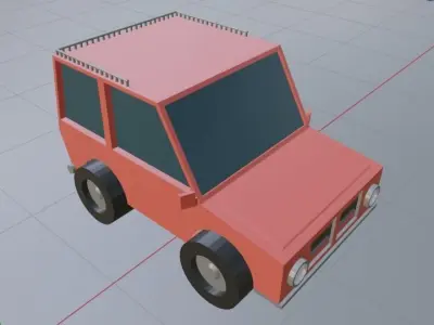 3D Cartoon Cars Pack Free low-poly 3D model