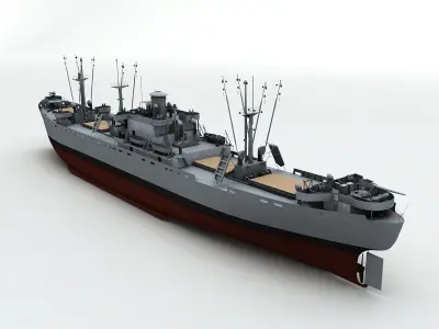 Liberty Ship Cargo Vessel 3D model