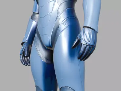 Blue Futuristic Sci Fi Armor 3D model