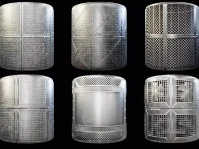 Modular Metal Floor Substance Material Collection Texture